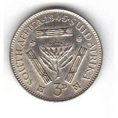 Complete your Collection 1945 tickey (3D) South Africa