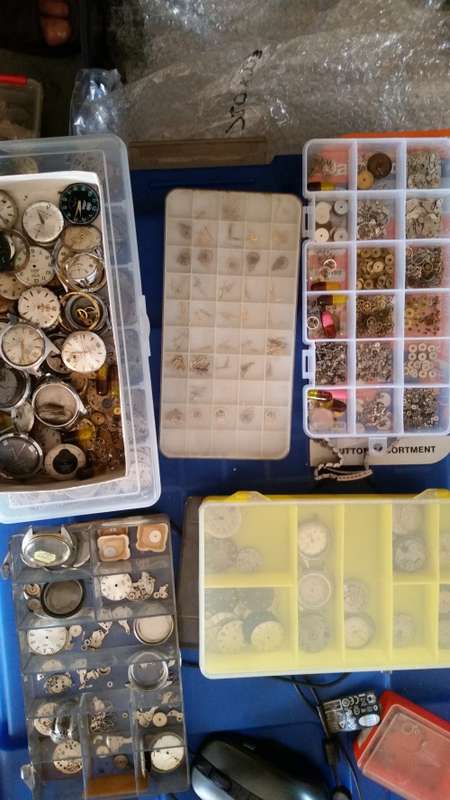 a huge bunch of old watches.