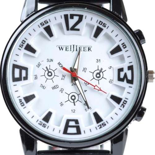 WEIJIEER Fashion Quartz Analog Mens Dress Sport Large Numbers Wrist watch
