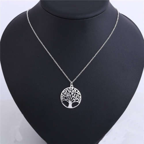 Hollow Tree Pendant and Necklace - Gold