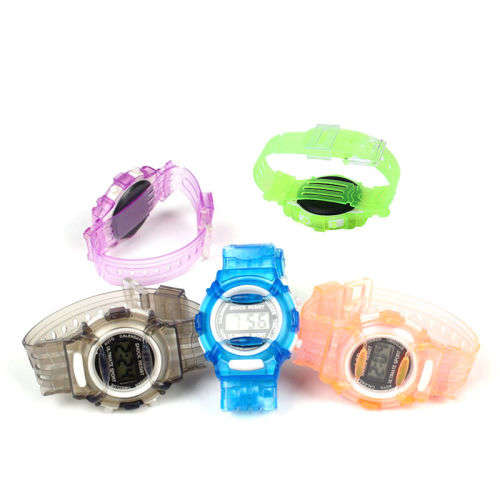 Dark Blue Electronic LED Digital Multi-function Silicone Band Wrist Watch