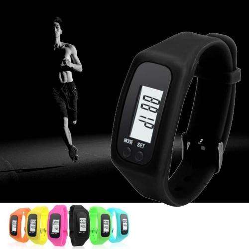 Digital LCD Pedometer Calorie Counter Run Step Walking Distance Watch Black