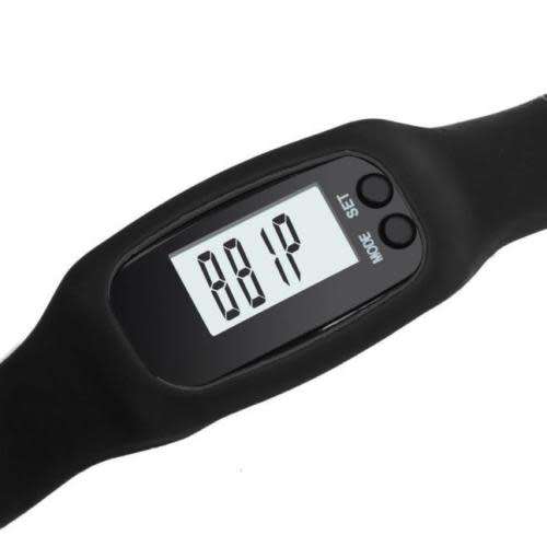 Digital LCD Pedometer Calorie Counter Run Step Walking Distance Watch Black