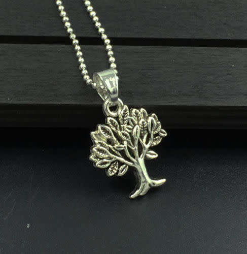 Tree Necklace Charm Pendant Antique Tibettan Silver