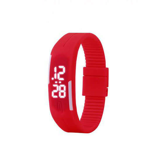 Waterproof Digital LED Red  Sports Silicone Bracelet Wrist Watch