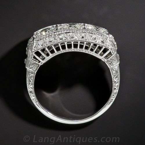 Vintage White Topaz 925 Silver Ring  Size 10