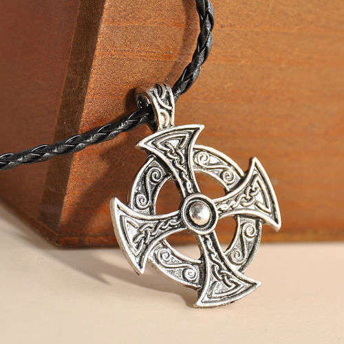Retro Gothic CrossThemed Pendant Necklace