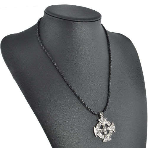 Retro Gothic CrossThemed Pendant Necklace