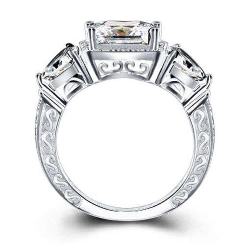 Distinctive Silver White Topaz Ring Set