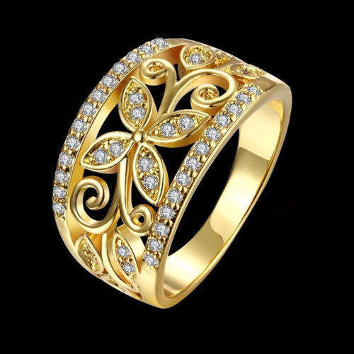 Whimsical 18K Gold Filled Ring Size 7 or 8