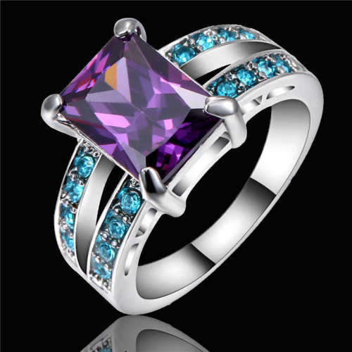 Luxury Size 8 Amethyst Gold Filled Rings