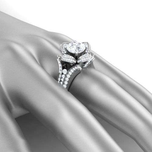 Round Cut 2.95ct White Sapphire Silver Ring