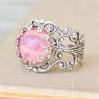 Vintage Silver Pink Sapphire Ring