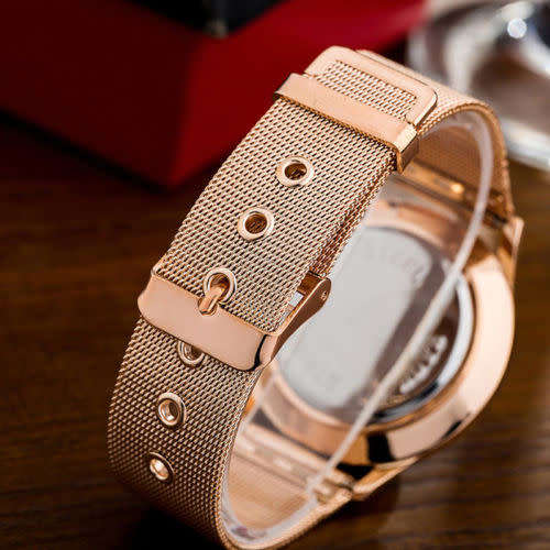 Elegant Stainless Steel Unisex Analog Quartz Wristwatch