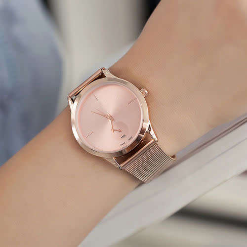 Elegant Stainless Steel Unisex Analog Quartz Wristwatch
