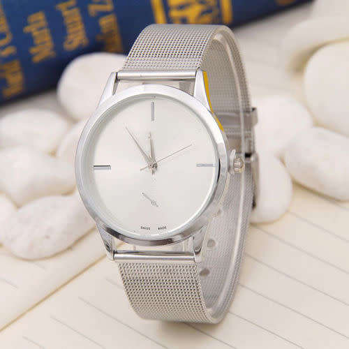 Elegant Stainless Steel Unisex Analog Quartz Wristwatch