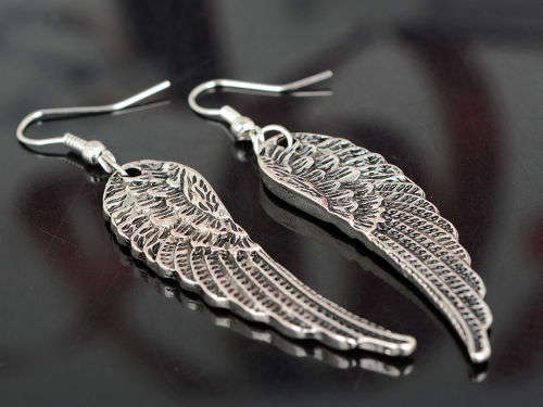 Tibet Silver Angel Wings Earrings Drop Dangle Earring