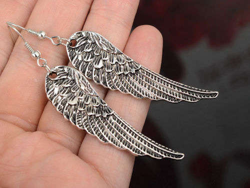 Tibet Silver Angel Wings Earrings Drop Dangle Earring