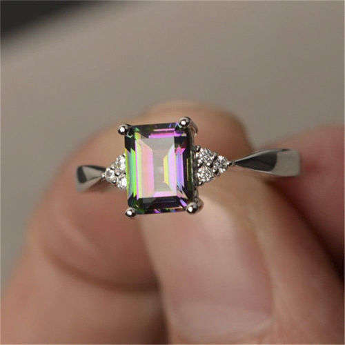 Silver Morganite Gemstone Ring