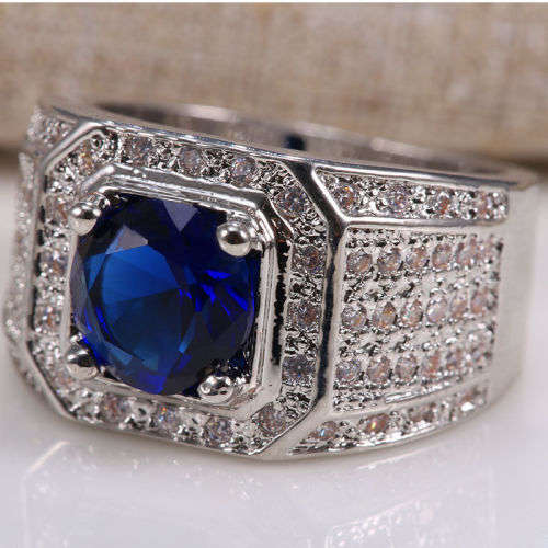 Distinctive 925 Silver Blue Sapphire Ring