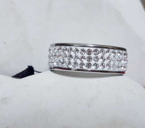 Elegant Silver White Topaz Cluster Ring