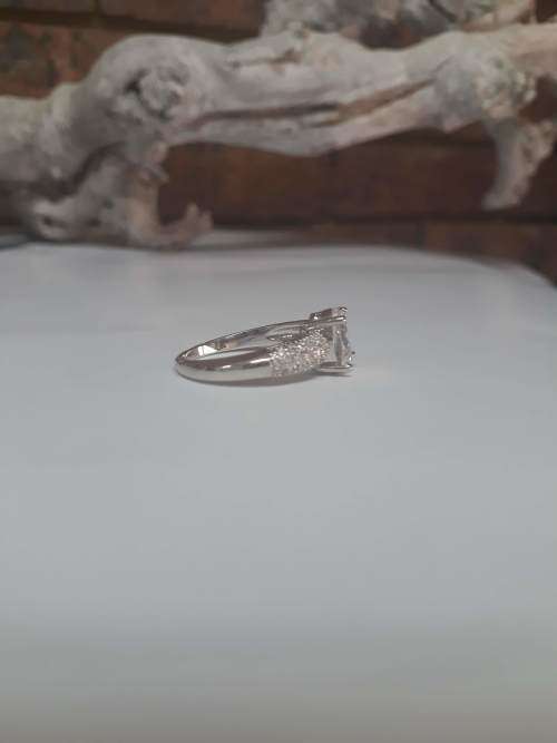 Elegant White Topaz Oval Queen Ring