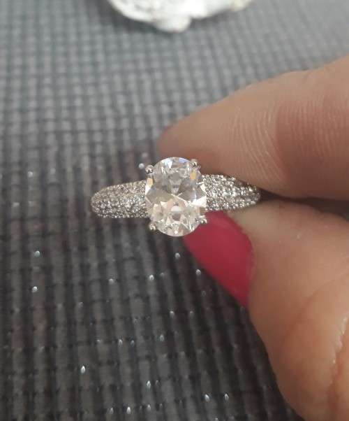 Elegant White Topaz Oval Queen Ring