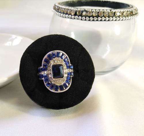 Bold Silver Sapphire Ring