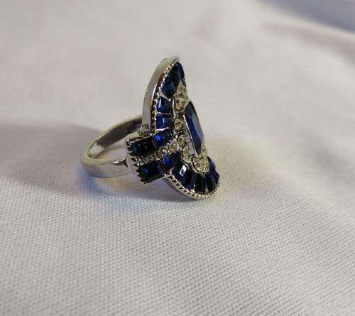 Bold Silver Sapphire Ring