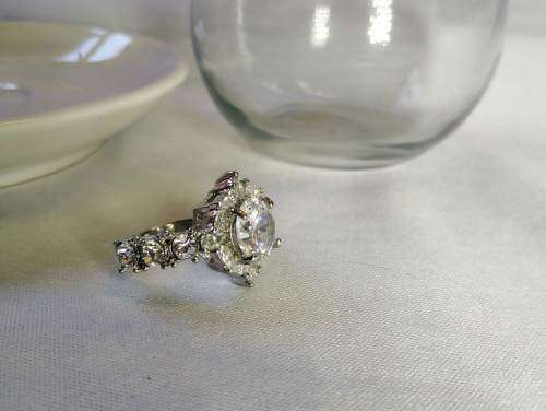 Clustered Silver Topaz Ring