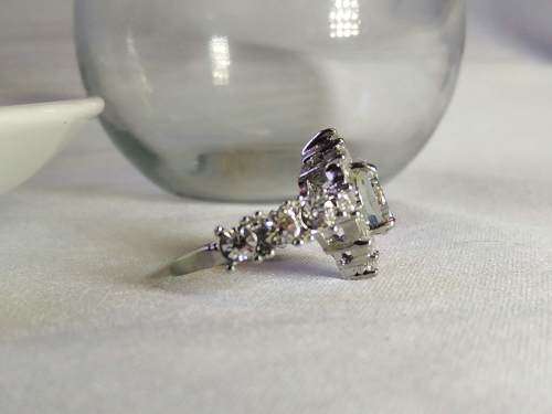 Clustered Silver Topaz Ring