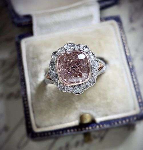 Glamorous Silver Pink Ring