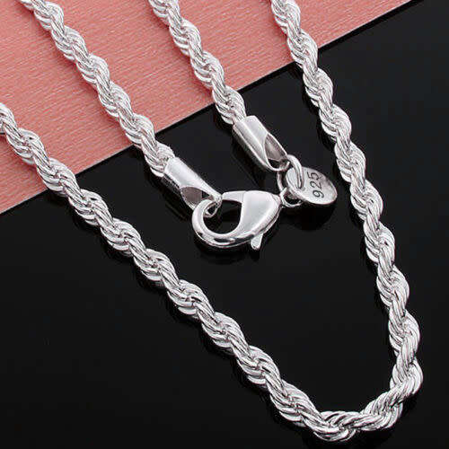 925 Silver Twisted Rope Necklace