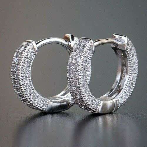 Gemstone Small Huggie Hoop Earrings