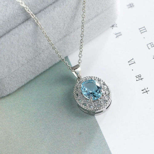 Silver Aquamarine Necklace