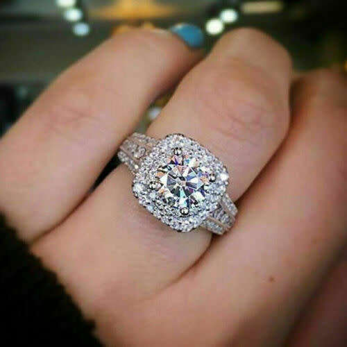 Silver Sapphire CZ Stone Ring