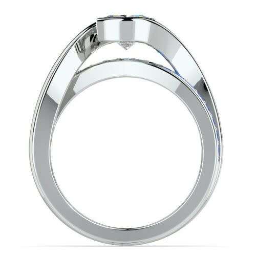 Elegant Silver White Blue Sapphire CZ Ring