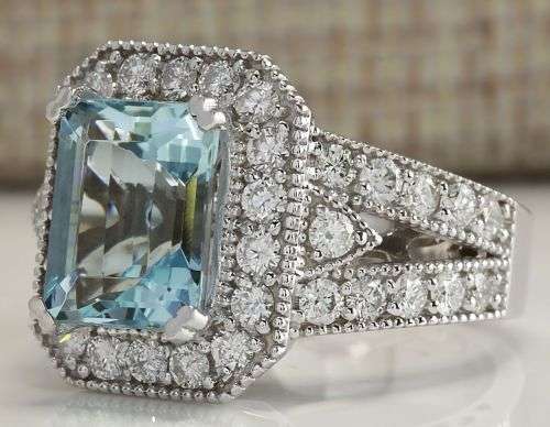 Silver Princess Cut See Green CZ Ring
