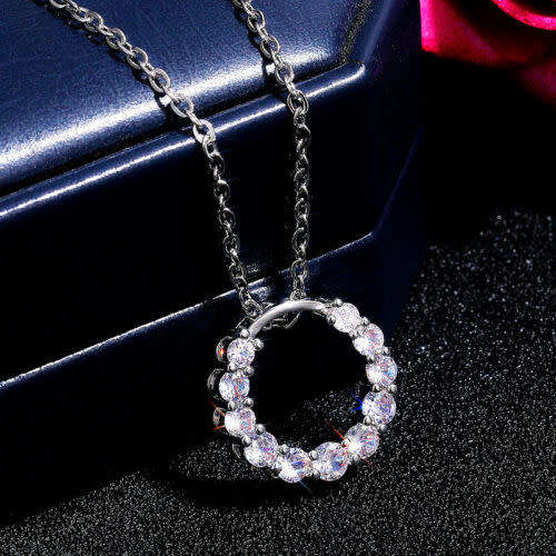 Silver White Sapphire Cz Necklace