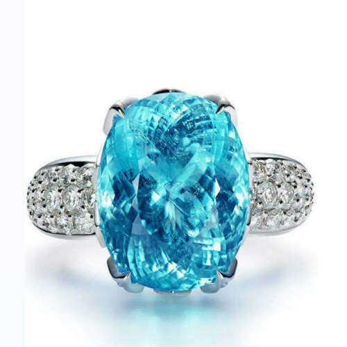Silver Blue Sapphire CZ Ring
