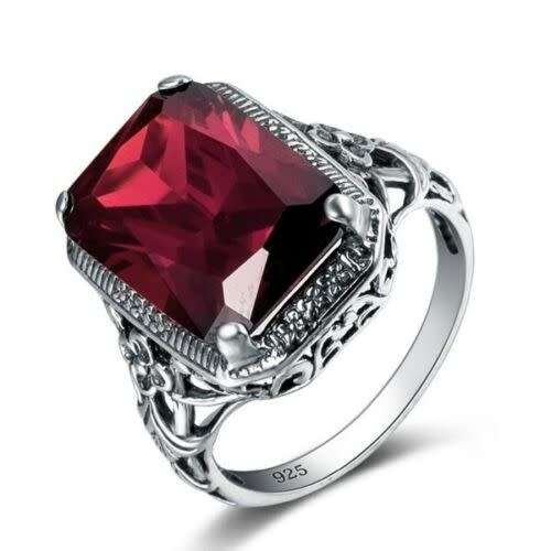 Silver Red Sapphire CZ Ring (LAST ONE)