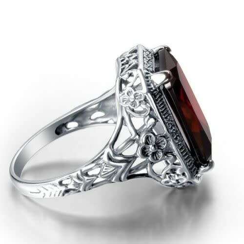 Silver Red Sapphire CZ Ring (LAST ONE)