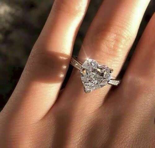 Silver White Sapphire CZ Heart Ring