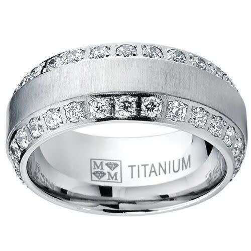 Gorgeous Titanium Diamond CZ Rings Size 7-8