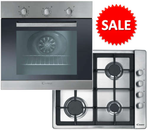 CANDY BUILT-IN 60cm ELECTRIC OVEN & 4 BURNER GAS HOB - SAVE 30%