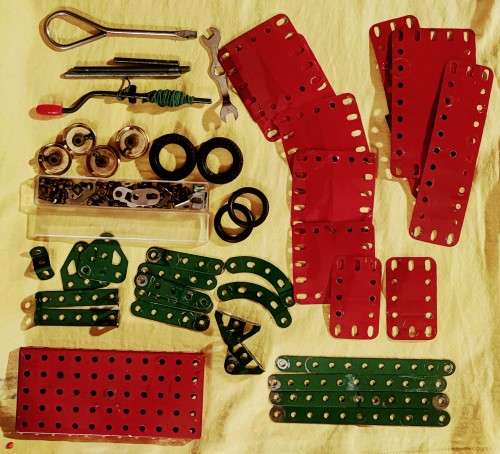 Vintage Meccano set No2 1950s includes RARE original South African 1956/7 price list brochure