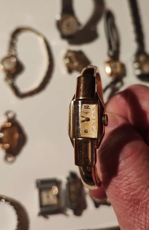 Collection of 16 vintage lady watches with complete movements.