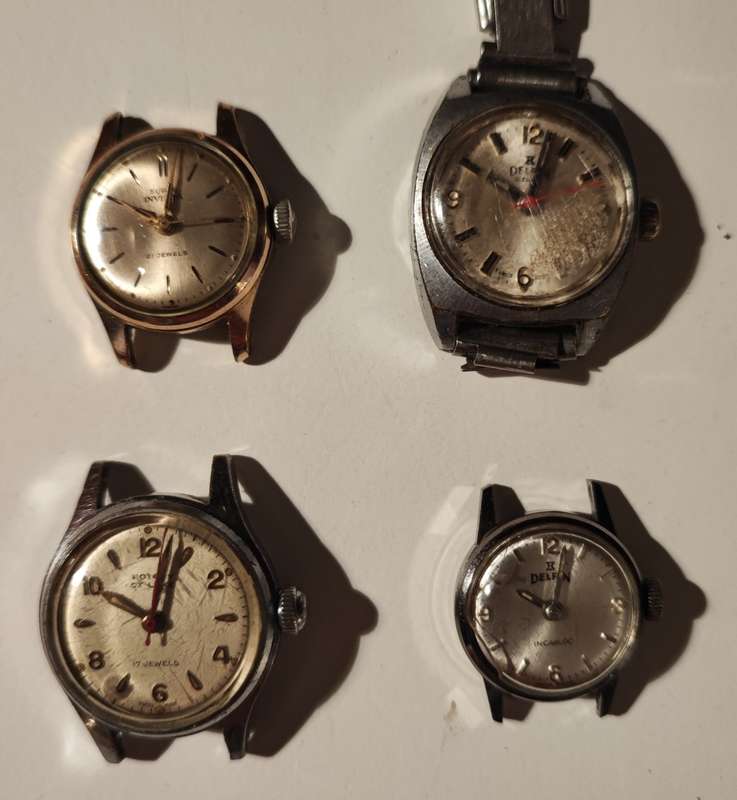 Collection of 16 vintage lady watches with complete movements.