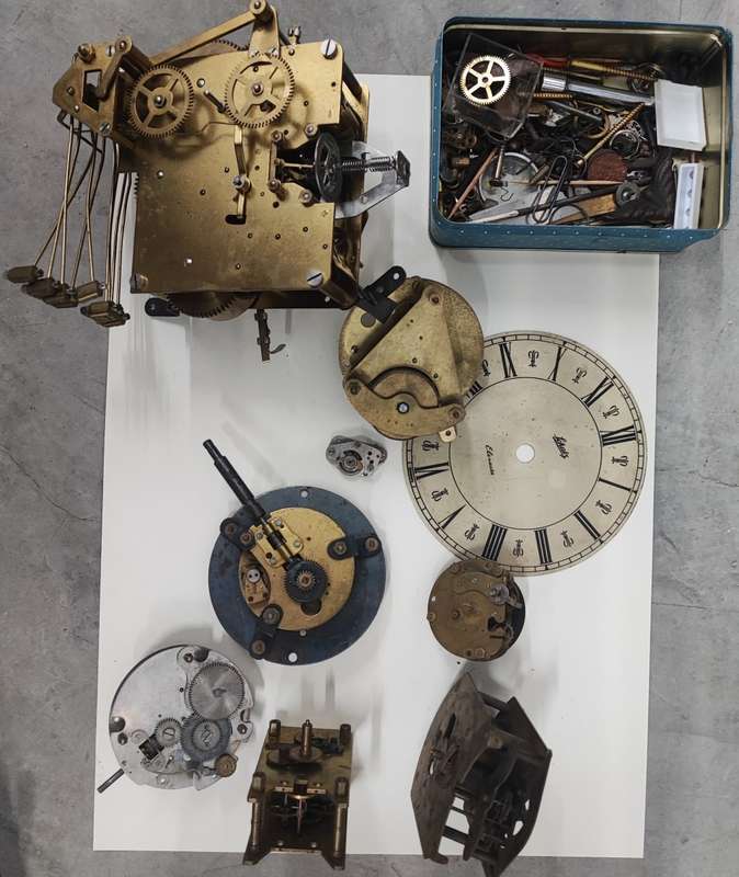 Selection of clock mechanisms for spares. See photographs.