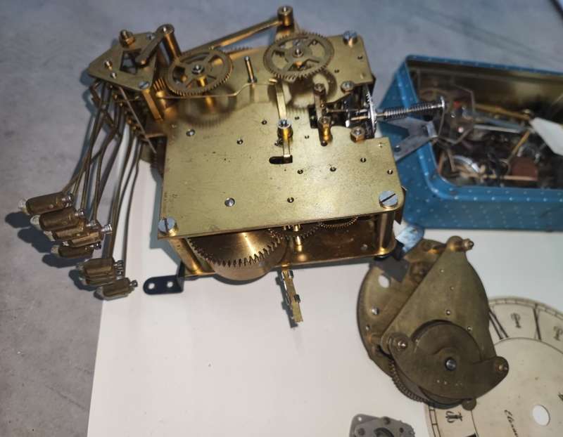 Selection of clock mechanisms for spares. See photographs.